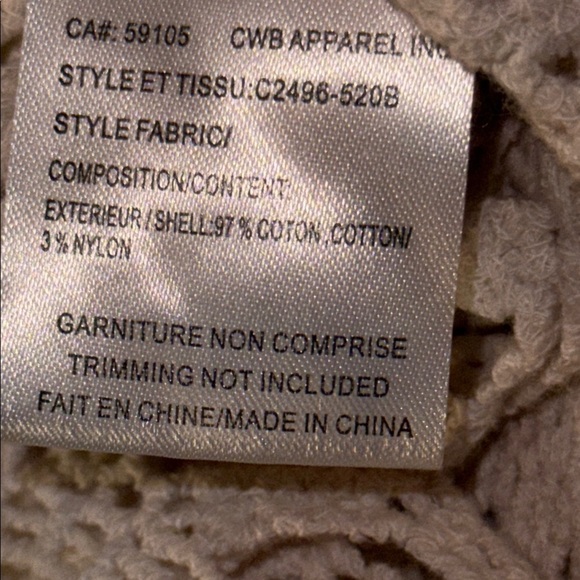 🌹CHARLIE B CROCHET NATURAL SLEEVELESS CAMI STYLE TANK - Picture 7 of 7